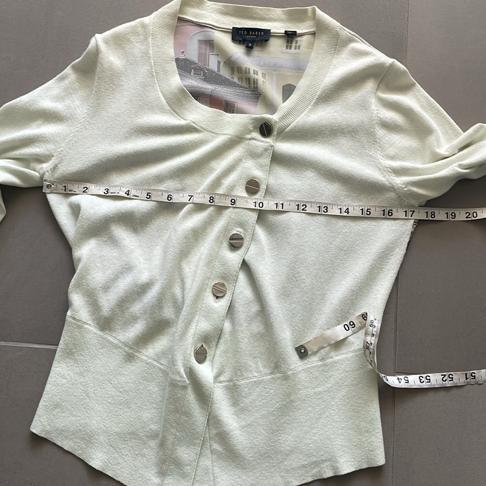 Ted Baker Cream Long-Sleeve Jacket with Pastel Architectural Back - Picture 14 of 15